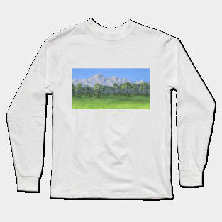 Nature Landscape Pixel Art Long Sleeve T-Shirt